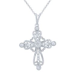 Natural 1.01 CTW Diamond & Pendant 14K White Gold - REF-129M6F