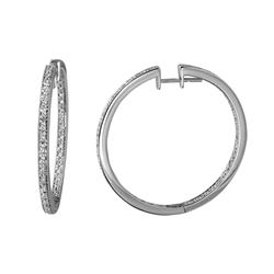 Natural 0.99 CTW Diamond Earrings 14K White Gold - REF-135Y9N