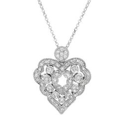 Natural 0.51 CTW Diamond Necklace 18K White Gold - REF-102H6W