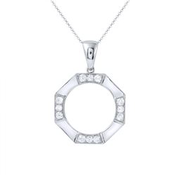 Natural 1.07 CTW Diamond Necklace 14K White Gold - REF-174R6K
