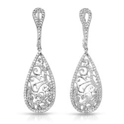 Natural 0.69 CTW Diamond Earrings 14K White Gold - REF-69R3K