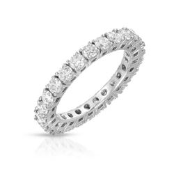 Natural 2.67 CTW Diamond Band Ring 14K White Gold - REF-309X6T
