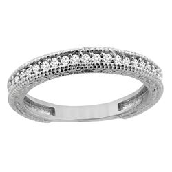 0.15 CTW Diamond Ring 14K White Gold - REF-41V3R