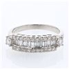 Image 1 : Natural 0.97 CTW Baguette & Diamond Ring 14K White Gold - REF-121T5X