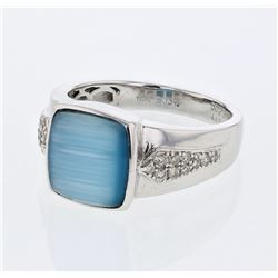 Natural 4.63 CTW Blue Sapphire & Diamond Ring 14K White Gold - REF-65N7Y