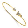 Image 1 : 14k Yellow Gold Diamond Arrow Flexible Bangle - 7 in.