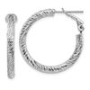 Image 1 : 10k White Gold Round Omega Back Hoop Earrings - 20 mm