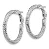 Image 2 : 10k White Gold Round Omega Back Hoop Earrings - 20 mm