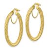 Image 2 : 10k Yellow Gold Twisted Round Omega Back Hoop Earrings - 3x25 mm