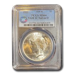 1923 Peace Dollar MS-64 PCGS (VAM 1C Tail on O)