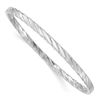 Image 1 : 14K White Gold 4 mm Textured Bangle - 8.5 in.