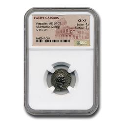 Roman Silver Denarius Emperor Vespasian (69-79 AD) Ch XF NGC