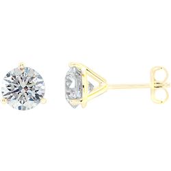 Natural 0.52 CTW Round Brilliant Cut Diamond Martini Style Stud Earrings 18KT Yellow Gold
