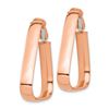 Image 2 : 14k Rose Gold Triangle Omega Back Hoop Earrings - 5 mm