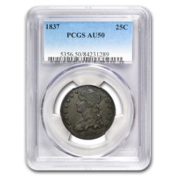 1837 Capped Bust Quarter AU-50 PCGS