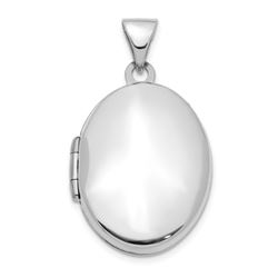 14k White Gold 22 mm Oval Locket Pendant