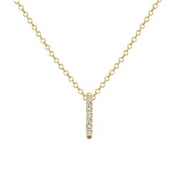 Natural 0.12 CTW California-Dreaming Diamond Bar Necklace 14KT Yellow Gold