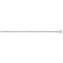 14K White Gold 1.35 mm Carded Cable Rope Chain - 18 in.