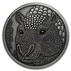 2017 Burkina Faso 1 oz Silver The Glyptodon High Relief