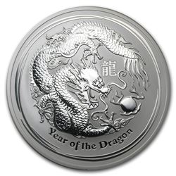 2012 Australia 10 oz Silver Year of the Dragon BU