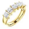 Image 1 : Natural 2.02 CTW Princess Cut 5-Stone Diamond Ring 14KT Yellow Gold