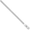 Image 2 : 14k White Gold 2.5 mm Semi-Solid Curb Link Chain - 9 in.
