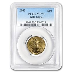 2002 1/4 oz Gold American Eagle MS-70 PCGS (Registry Set)