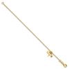 Image 2 : 14k Yellow Gold Heart Anchor Cross Dangle Bracelet - 7 in.