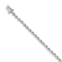 14k White Gold .3ct Diamond Chain Bracelet - 7 in.