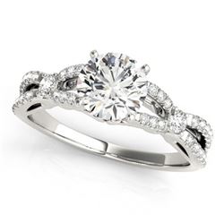 Natural 1.35 ctw Diamond Solitaire Ring 14k White Gold