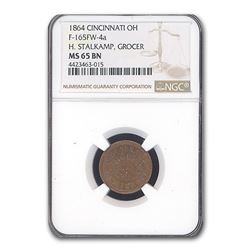 1864 Cincinnati OH H. Stalkamp Grocer Civil War Token MS-65 NGC