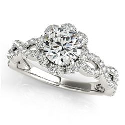 Natural 1.69 ctw Diamond Halo Ring 14k White Gold