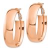 Image 2 : 14k Rose Gold Omega Back Oval Hoop Earrings - 10 mm