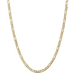 14k Yellow Gold 4.50 mm Concave Open Figaro Chain - 28 in.