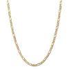 Image 2 : 14k Yellow Gold 4.50 mm Concave Open Figaro Chain - 28 in.