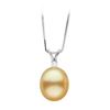 Image 1 : Golden South Sea Drop Shape Pearl and Diamond Radiance Pendant