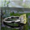 Image 3 : Natural 3.92 CTW Intense Yellow Canary Cushion Cut & Half Moon Diamond Ring 18KT Two-tone