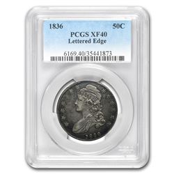 1836 Capped Bust Half Dollar Lettered Edge XF-40 PCGS