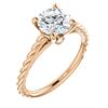 Image 3 : Natural 2.12 CTW Round Cut Rope Design Diamond Engagement Set 14KT Rose Gold