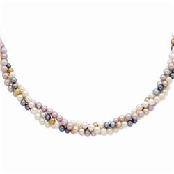 14k Gold 6-7 mm Multicolor Freshwater Cultured Pearl Necklace