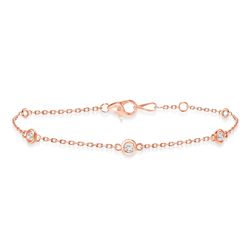 Natural 0.52 CTW Diamond Bezel Bracelet 14KT Rose Gold