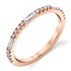 Image 1 : Natural 0.27 CTW Round & Baguette Stackable Diamond Ring 18KT Rose Gold