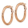 Image 2 : 14k Rose Gold Diamond-cut Omega Back Hoop Earrings - 20 mm