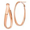 Image 1 : 14k Rose Gold Wavy Omega Back Oval Hoop Earrings - 5 mm