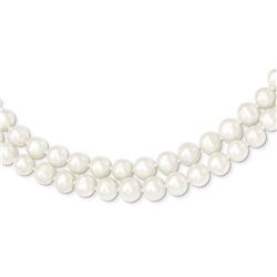 14k Gold 7.5-9 mm 2 Strand Freshwater Cultured Pearl Necklace