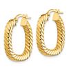Image 2 : 14k Yellow Gold Small Textured Square Hoop Earrings - 2x 3 mm