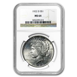 1922-D Peace Dollar MS-64 NGC