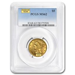 $5 Liberty Gold Half Eagle MS-62 PCGS