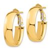 Image 2 : 14k Yellow Gold Omega Back Oval Hoop Earrings - 7x13 mm