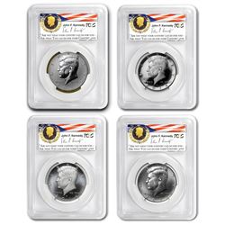 2014 4-Coin 50th Anniv Kennedy 1/2 Dollar Set SP/PF-70 PCGS (FS)